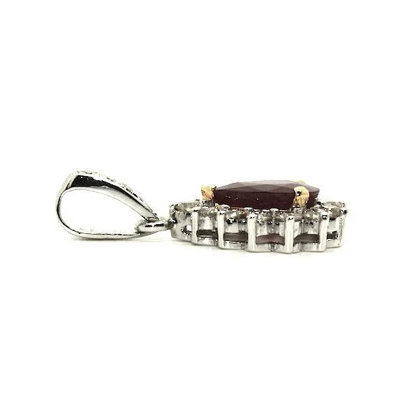 Ruby & Diamond Drop Pendant-clustered Ad No. 0965
