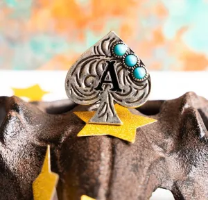 Tipi Ace of Spades Letter Cuff Rings - Variety