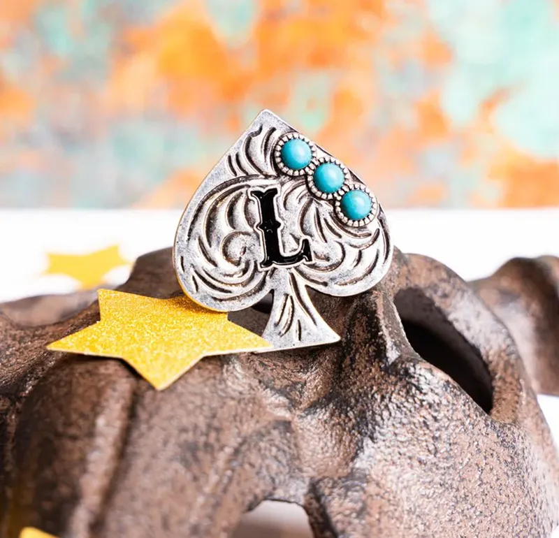 Tipi Ace of Spades Letter Cuff Rings - Variety