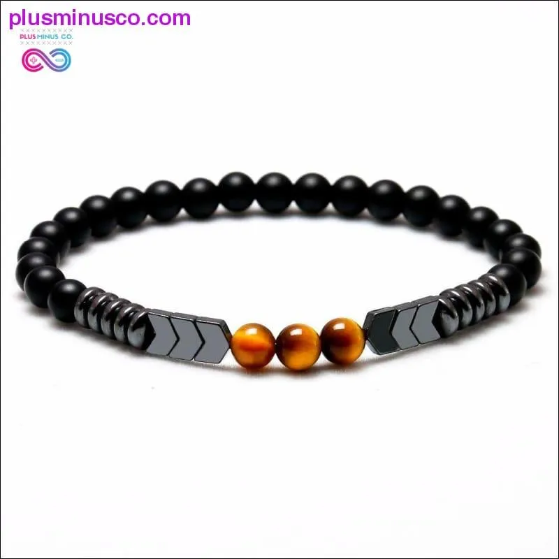 Trendy Natural Matte Black Onyx Beads With Tiger Eye Strand