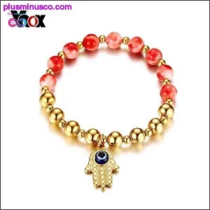 Vintage Beads Chain with Hamsa Charm Bracelet