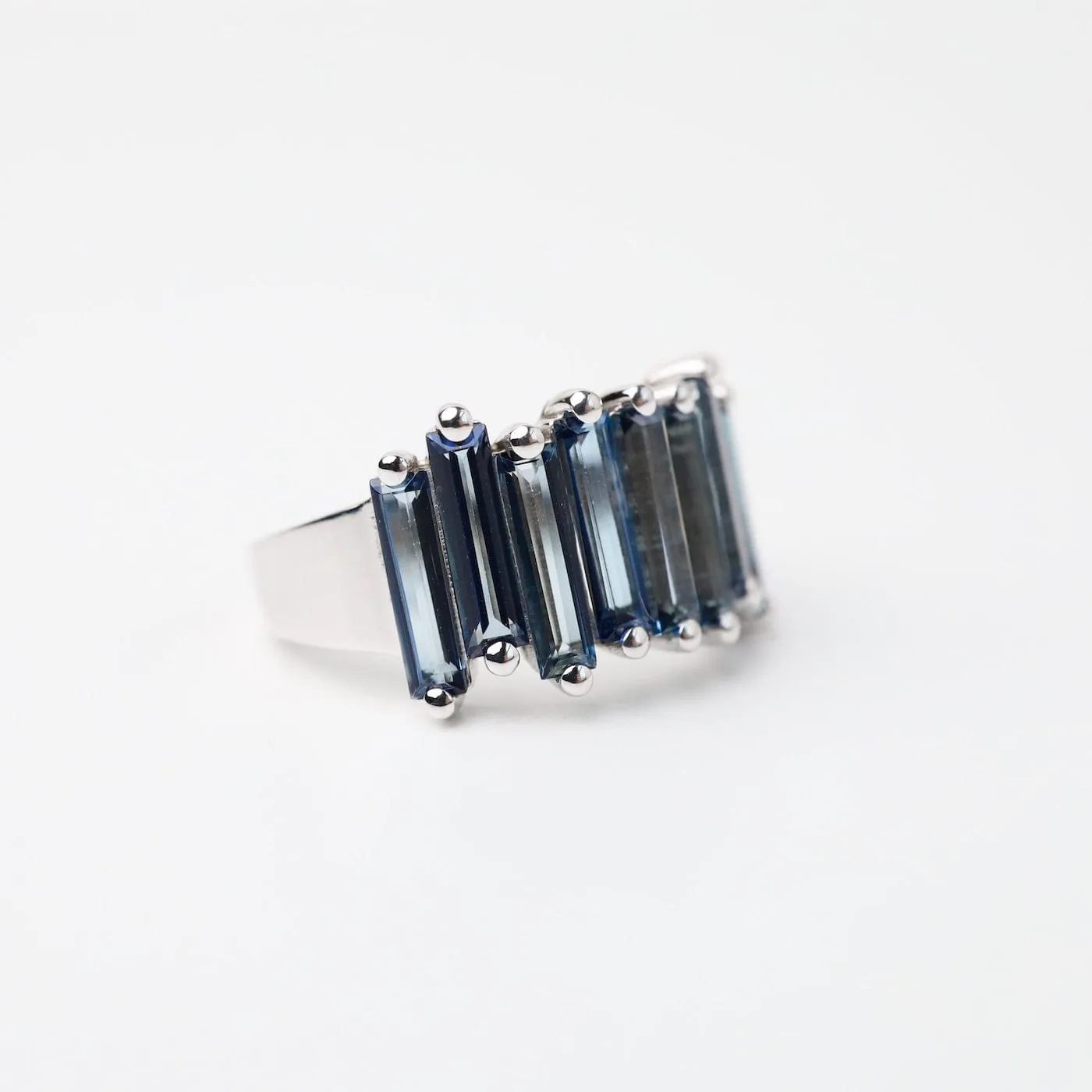 White Gold Sadie English Blue Topaz Band